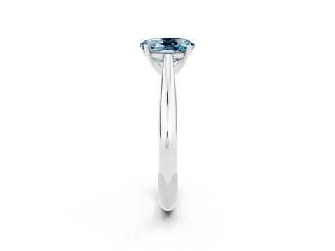 White gold Oval Cut Aquamarine Solitaire Engagement Ring with Cathedral Setting and Four-Prong Mount_61