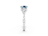 White gold Oval Cut Aquamarine Solitaire Engagement Ring with Celtic Knot Band and Four-Prong Setting_2