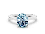 White gold Oval Cut Aquamarine Solitaire Engagement Ring with Classic Band and Four-Prong Setting_24