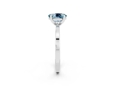 White gold Oval Cut Aquamarine Solitaire Engagement Ring with Classic Band and Four-Prong Setting_26