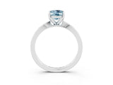 White gold Oval Cut Aquamarine Solitaire Engagement Ring with Classic Band and Four-Prong Setting_27
