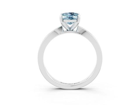 White gold Oval Cut Aquamarine Solitaire Engagement Ring with Classic Band and Four-Prong Setting_27