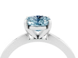 White gold Oval Cut Aquamarine Solitaire Engagement Ring with Classic Band and Four-Prong Setting_28