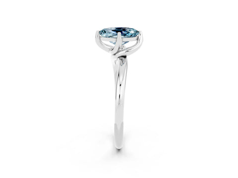 White gold Oval Cut Aquamarine Solitaire Engagement Ring with Four-Prong Setting and Classic Band_14