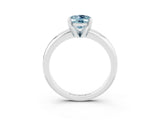White gold Oval Cut Aquamarine Solitaire Engagement Ring with Round Band and Four-Prong Setting_3