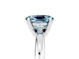 White gold Oval Cut Aquamarine Solitaire Engagement Ring with Round Band and Four-Prong Setting_5