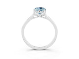 White gold Oval Cut Aquamarine Solitaire Ring with Flower Prong Setting and Classic Band_51