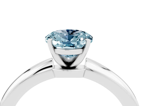 White gold Oval Cut Aquamarine Solitaire Ring with Six-Prong Setting and Classic Band_40