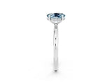 White gold Oval Cut Aquamarine Solitaire Ring with Thin Band and Four-Prong Setting_14