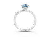 White gold Oval Cut Aquamarine Solitaire Ring with Thin Band and Four-Prong Setting_15