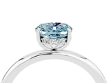 White gold Oval Cut Aquamarine Solitaire Ring with Thin Band and Four-Prong Setting_16