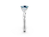 White gold Oval Cut Aquamarine Solitaire Twist Band Prong Setting Ring_38