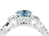 White gold Oval Cut Aquamarine Three-Stone Ring with Pavé Split Shank and Four-Prong Setting_16