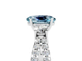 White gold Oval Cut Aquamarine Three-Stone Ring with Pavé Split Shank and Four-Prong Setting_17