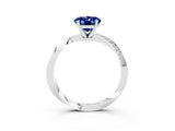 White gold Oval Cut Blue Sapphire Engagement Ring with Side Stone Accents and Four-Prong Setting_39