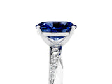White gold Oval Cut Blue Sapphire Engagement Ring with Side Stone Accents and Four-Prong Setting_89