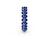 White gold Oval Cut Blue Sapphire Eternity Band with Shared Prong Setting_2