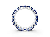 White gold Oval Cut Blue Sapphire Eternity Band with Shared Prong Setting_3