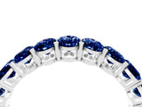 White gold Oval Cut Blue Sapphire Eternity Band with Shared Prong Setting_4