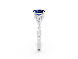 White gold Oval Cut Blue Sapphire Solitaire Celtic Knot Ring with Four-Prong Setting_14