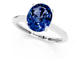 White gold Oval Cut Blue Sapphire Solitaire Engagement Ring with Classic Band and Four-Prong Setting_13