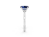 White gold Oval Cut Blue Sapphire Solitaire Engagement Ring with Classic Band and Four-Prong Setting_14