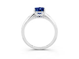 White gold Oval Cut Blue Sapphire Solitaire Engagement Ring with Classic Band and Four-Prong Setting_15