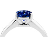 White gold Oval Cut Blue Sapphire Solitaire Engagement Ring with Classic Band and Four-Prong Setting_16