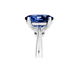 White gold Oval Cut Blue Sapphire Solitaire Engagement Ring with Classic Band and Four-Prong Setting_17