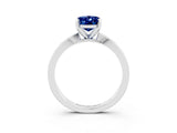 White gold Oval Cut Blue Sapphire Solitaire Engagement Ring with Classic Band and Four-Prong Setting_27