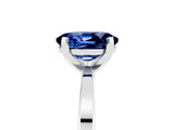 White gold Oval Cut Blue Sapphire Solitaire Engagement Ring with Classic Band and Four-Prong Setting_29