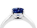 White gold Oval Cut Blue Sapphire Solitaire Engagement Ring with Classic Band and Four-Prong Setting_52