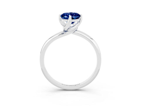White gold Oval Cut Blue Sapphire Solitaire Engagement Ring with Four-Prong Setting and Classic Band_15