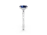 White gold Oval Cut Blue Sapphire Solitaire Ring with Thin Band and Four-Prong Setting_14