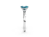 White gold Oval Cut Blue Topaz Engagement Ring with Side Stone Accents and Four-Prong Setting_29