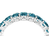 White gold Oval Cut Blue Topaz Eternity Band with Shared Prong Setting_4