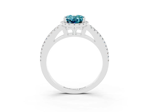 White gold Oval Cut Blue Topaz Halo Split Shank Engagement Ring_15