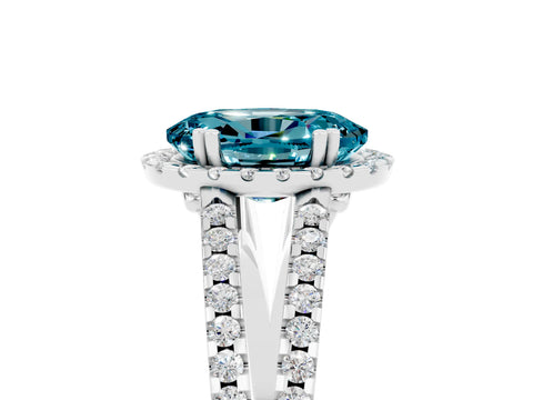 White gold Oval Cut Blue Topaz Halo Split Shank Engagement Ring_17
