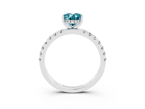 White gold Oval Cut Blue Topaz Pave Band Solitaire Ring with Four-Prong Setting_39