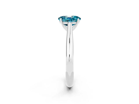 White gold Oval Cut Blue Topaz Solitaire Engagement Ring with Cathedral Setting and Four-Prong Mount_38