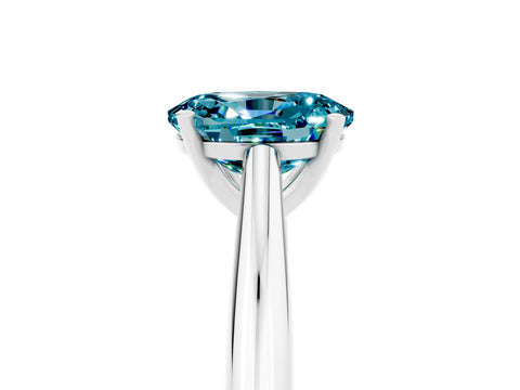 White gold Oval Cut Blue Topaz Solitaire Engagement Ring with Cathedral Setting and Four-Prong Mount_41