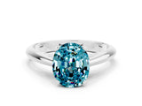 White gold Oval Cut Blue Topaz Solitaire Engagement Ring with Cathedral Setting and Four-Prong Mount_42