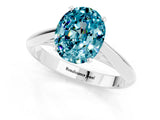 White gold Oval Cut Blue Topaz Solitaire Engagement Ring with Cathedral Setting and Four-Prong Mount_43