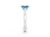 White gold Oval Cut Blue Topaz Solitaire Engagement Ring with Cathedral Setting and Four-Prong Mount_44