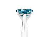 White gold Oval Cut Blue Topaz Solitaire Engagement Ring with Cathedral Setting and Four-Prong Mount_47