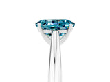 White gold Oval Cut Blue Topaz Solitaire Engagement Ring with Cathedral Setting and Four-Prong Mount_89