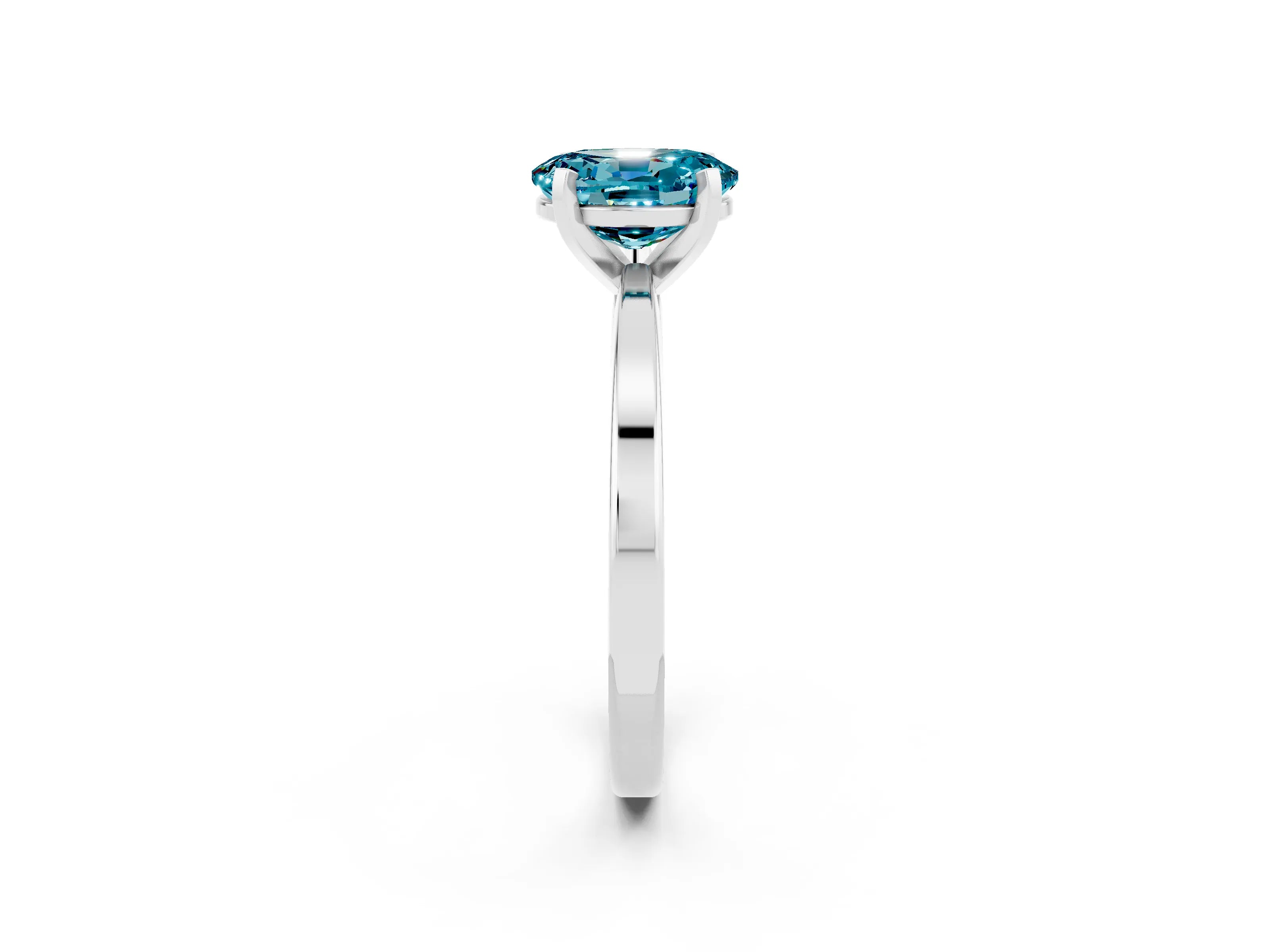 White gold Oval Cut Blue Topaz Solitaire Engagement Ring with Classic Band and Four-Prong Setting_43