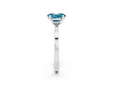 White gold Oval Cut Blue Topaz Solitaire Engagement Ring with Classic Band and Four-Prong Setting_43