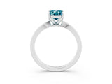 White gold Oval Cut Blue Topaz Solitaire Engagement Ring with Classic Band and Four-Prong Setting_44