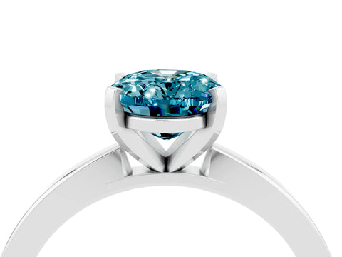 White gold Oval Cut Blue Topaz Solitaire Engagement Ring with Classic Band and Four-Prong Setting_48